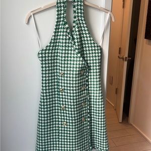 Karen Millen Green tweed halter dress
